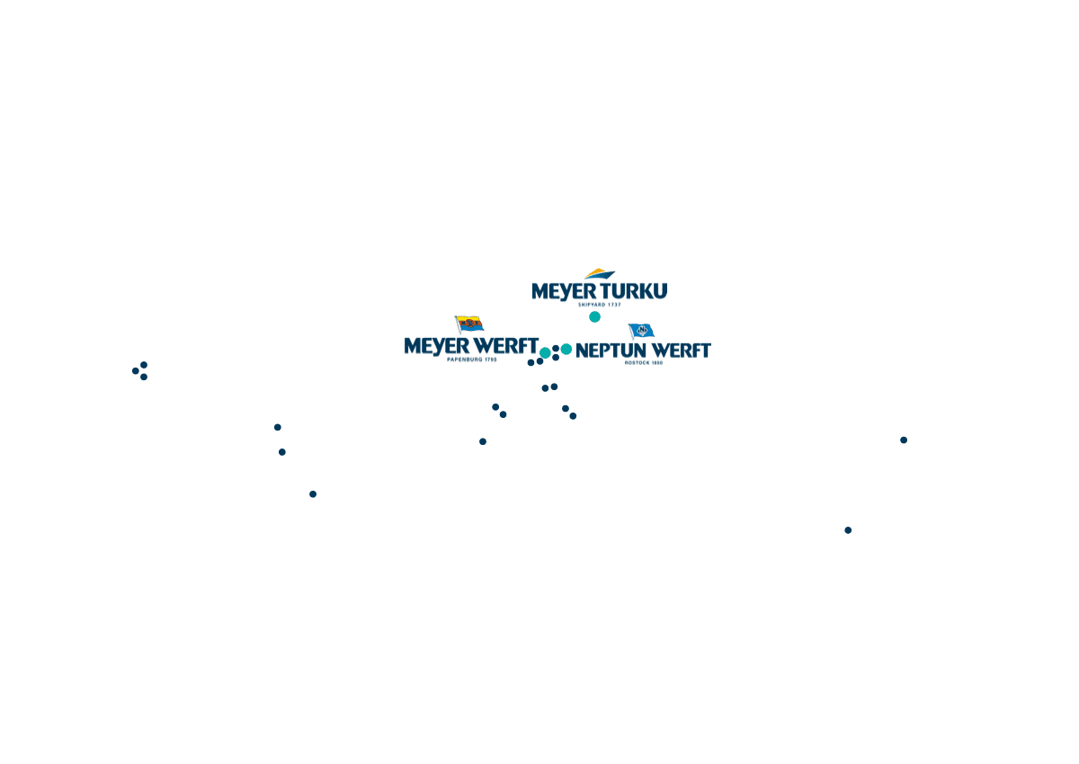 Worldmap with all MEYER RE locations